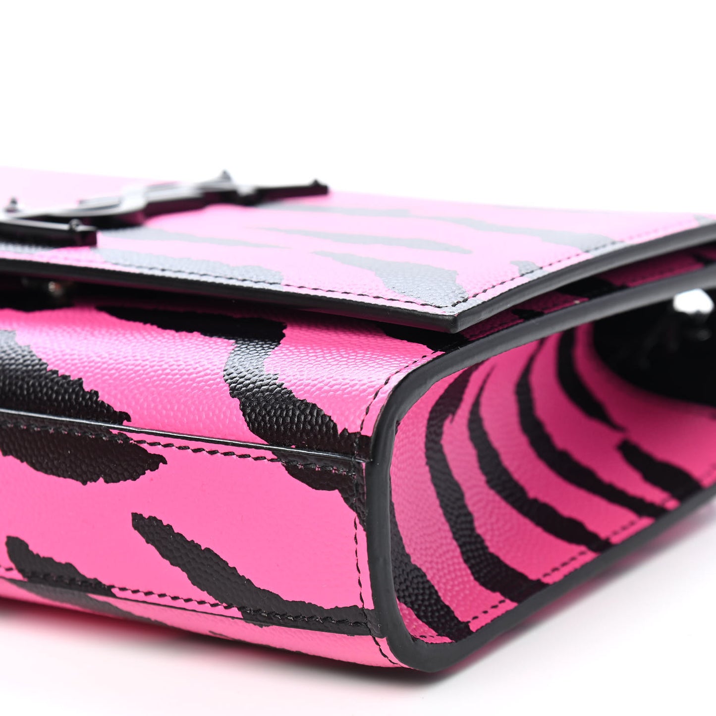 Grain De Poudre Zebra Print Small Monogram Kate Satchel Fuxia Black