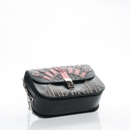 Valentino Garavani Vitello Loveblade Embellished Chain Flap Bag Black Multicolor 4 of 6