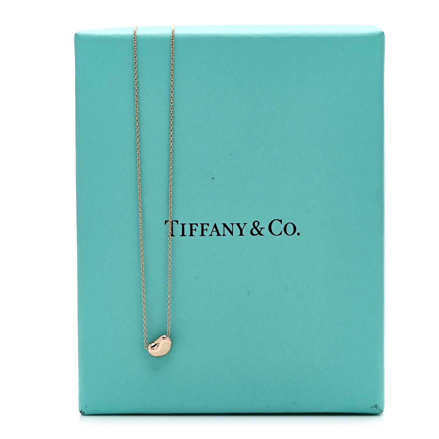 Tiffany 18K Rose Gold 6.5mm Elsa Peretti Bean Pendant Necklace 6 of 6
