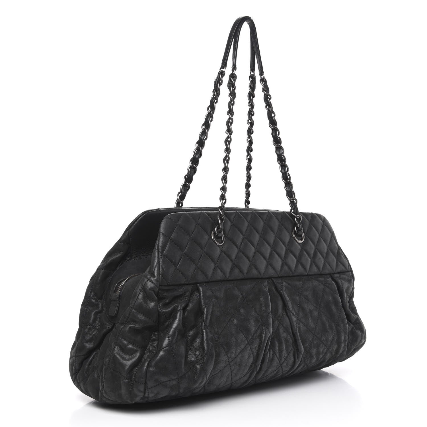 Chanel Iridescent Calfskin Chic Quilt Bowling Bag Black 3 of 14