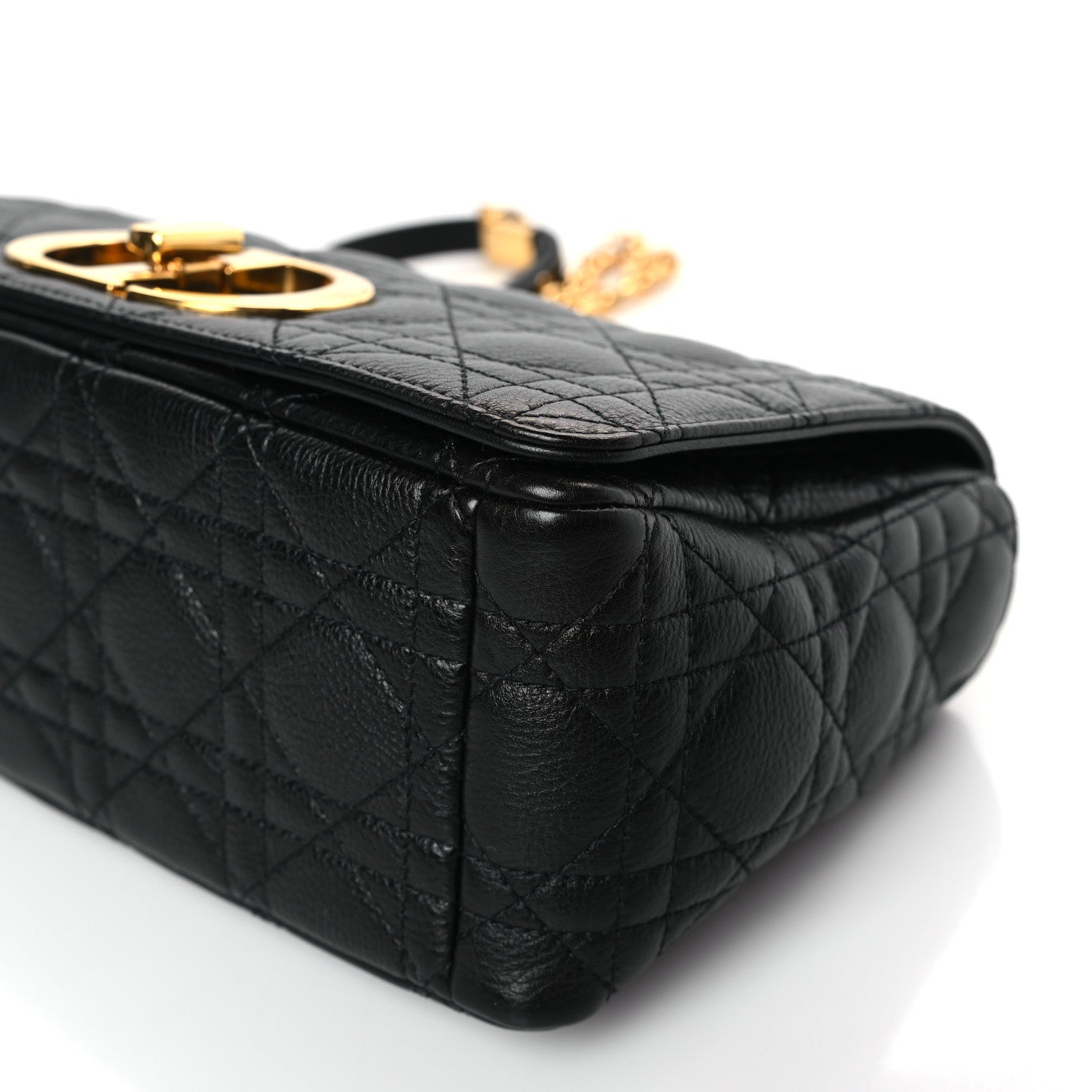 Christian Dior Calfskin Cannage Medium Caro Bag Black 9 of 9