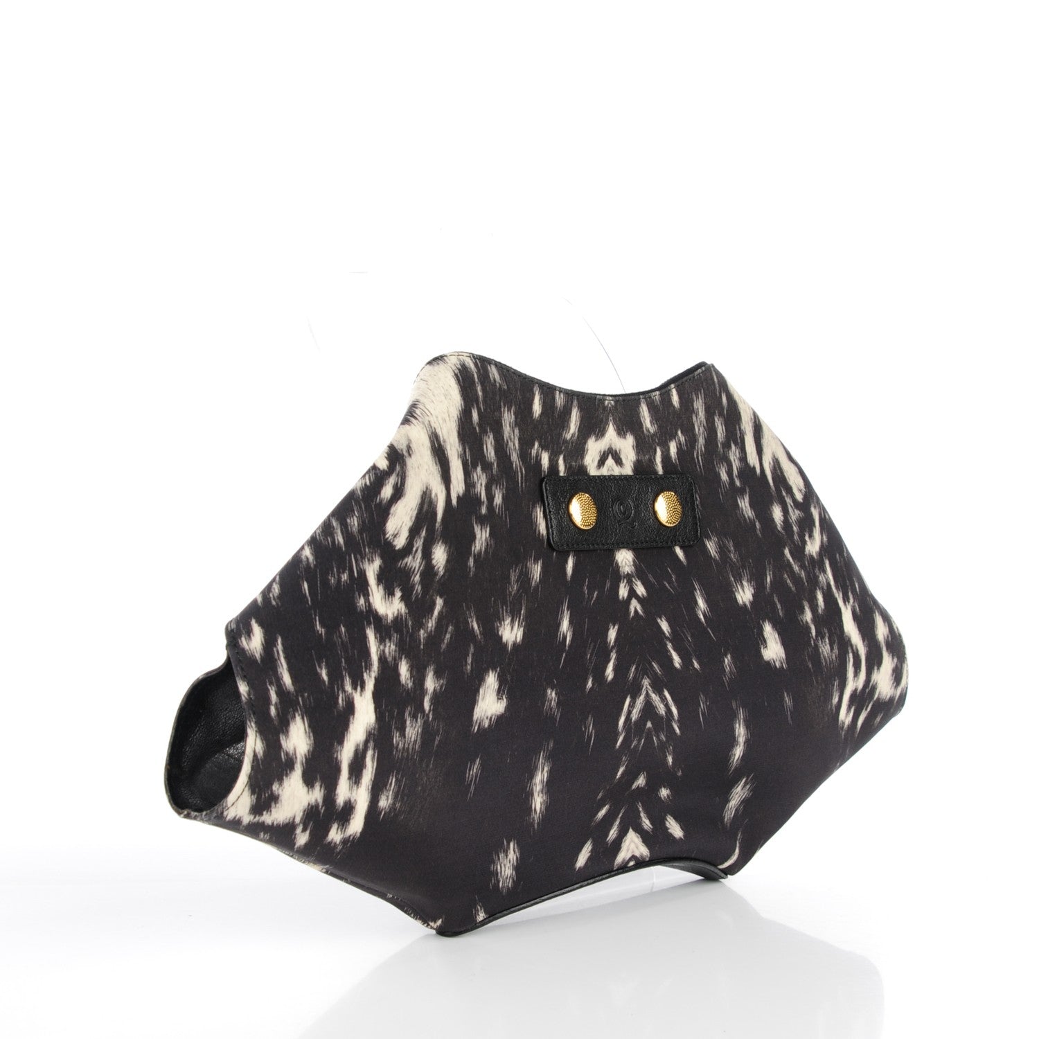 Alexander McQueen Silk Pony Print De Manta Clutch Black 3 of 7