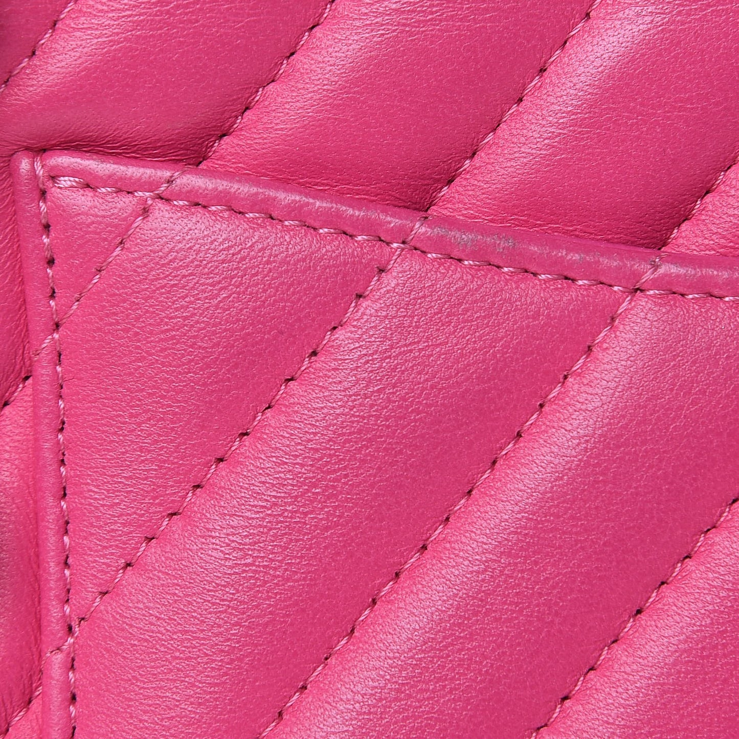 Lambskin Chevron Quilted Mini Rectangular Flap Pink