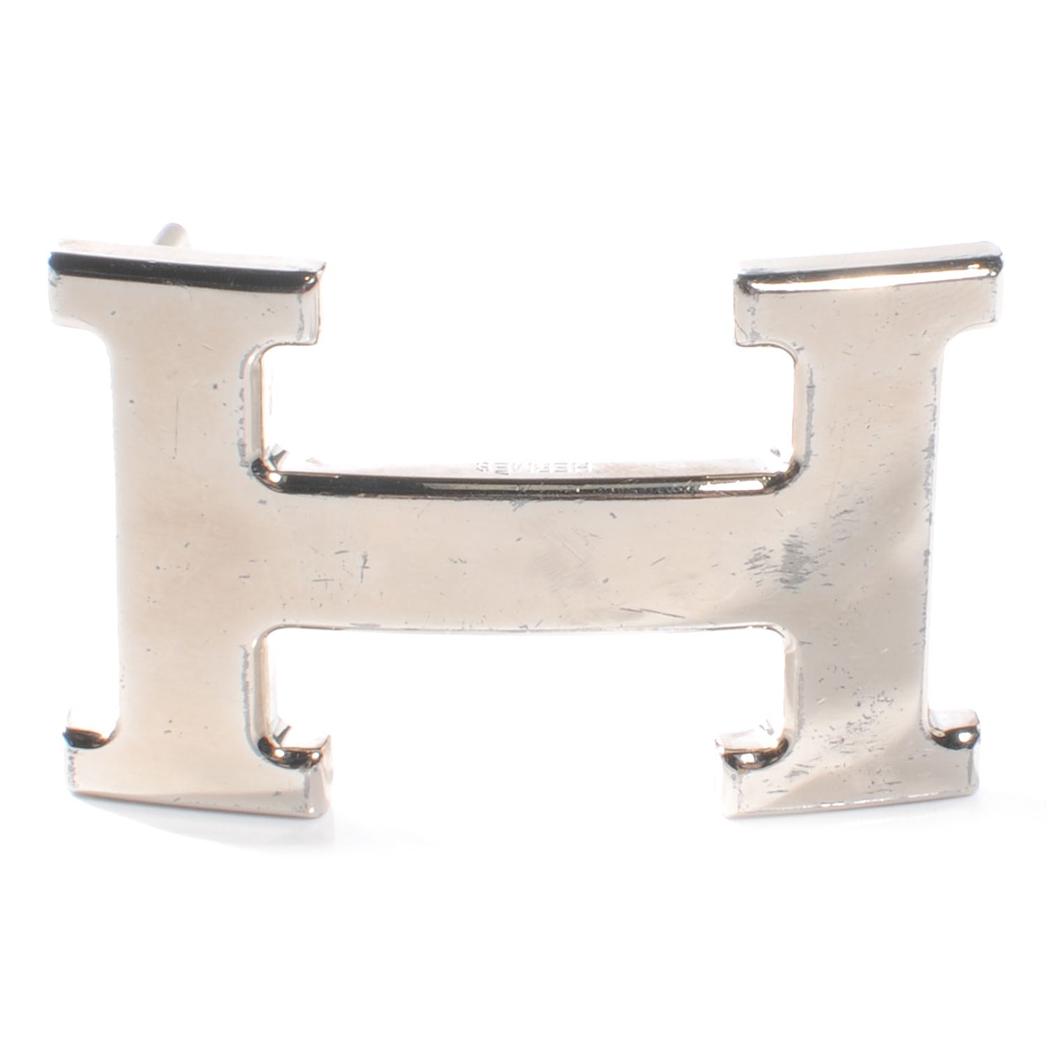 Hermes 32mm Palladium H Belt Buckle Silver 1 of 5