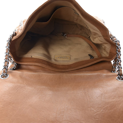 Chanel Washed Lambskin Chain Around Maxi Flap Bag Dark Beige 5 of 11