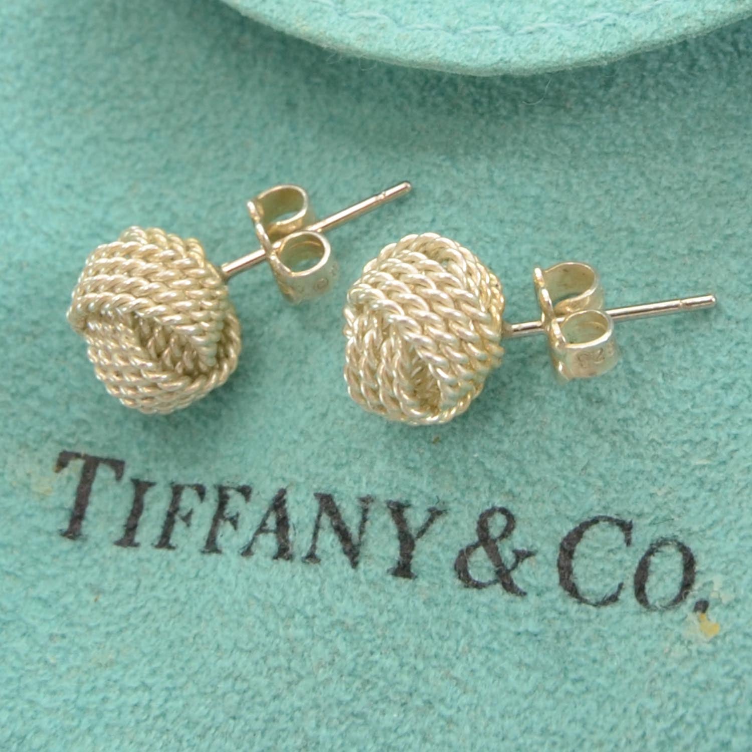 Tiffany Sterling Silver Twist Knot Earrings 3 of 3