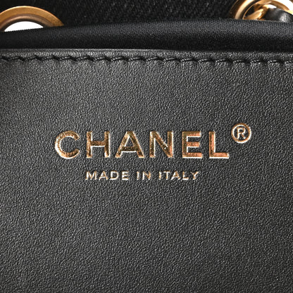 Chanel Washed Denim Quilted Mini Chanel 25 Handbag Black 10 of 19