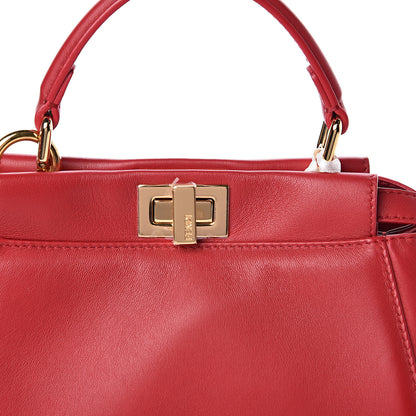 Fendi Nappa Mini Peekaboo Iconic Satchel Fragola 10 of 10