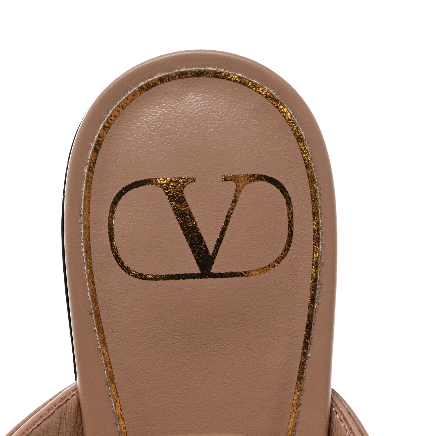 Valentino Garavani Calfskin Roman Stud Ankle Strap Flat Mules 37.5 Rose Cannelle 6 of 9