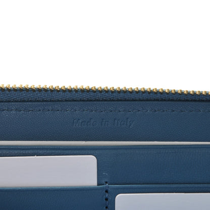 Celine Lambskin Large Zip Around Multifunction Wallet Medium Blue 6 of 6