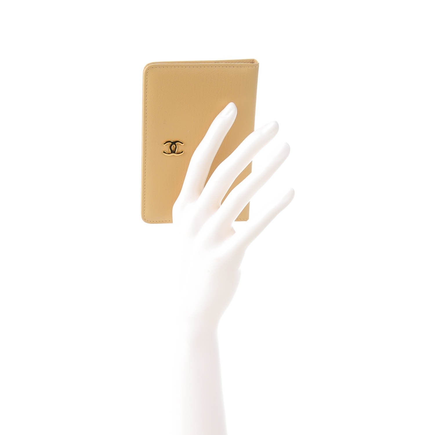 Chanel Goatskin CC Card Holder Wallet Beige 2 of 7