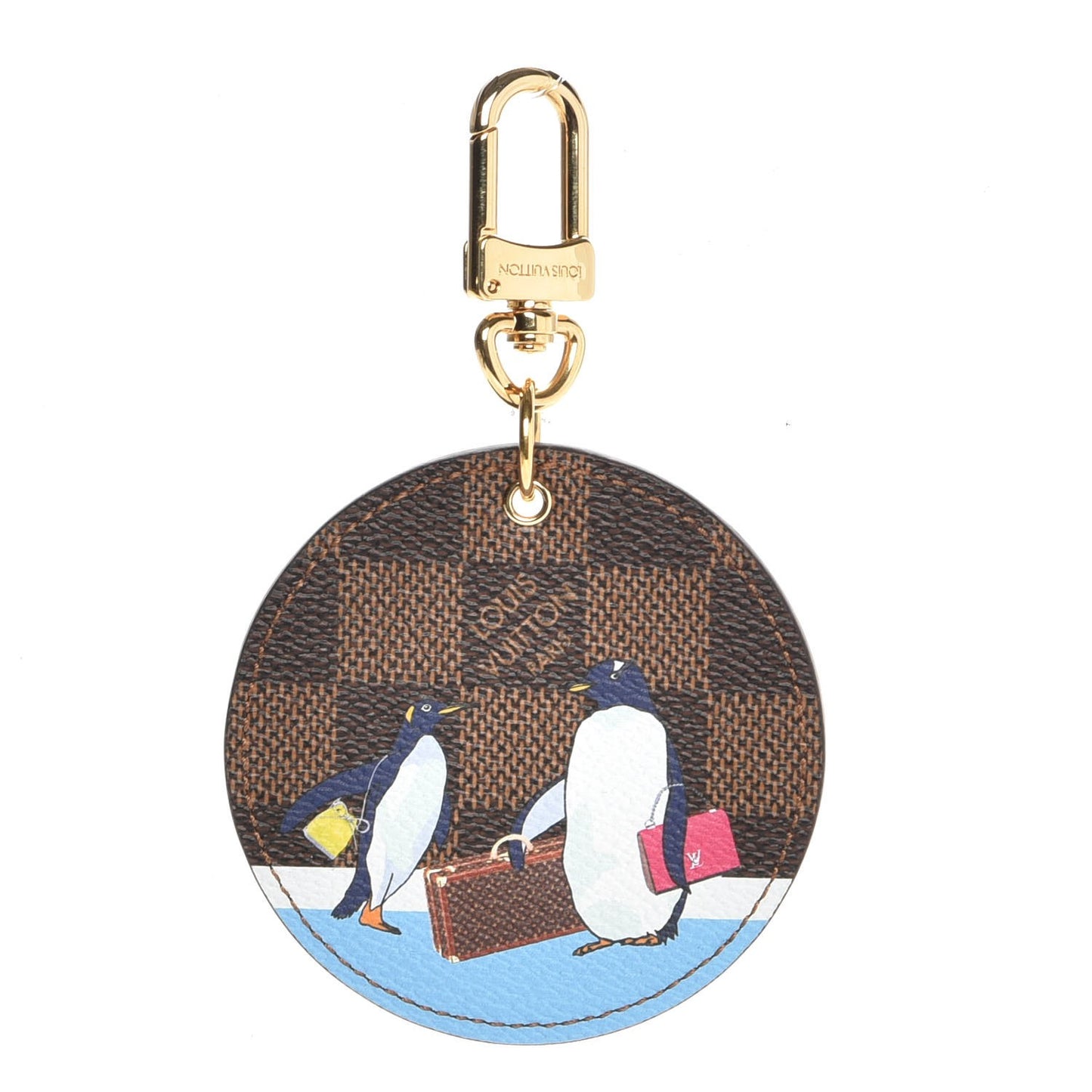Damier Ebene Illustre Manchot Bag Charm Key Ring