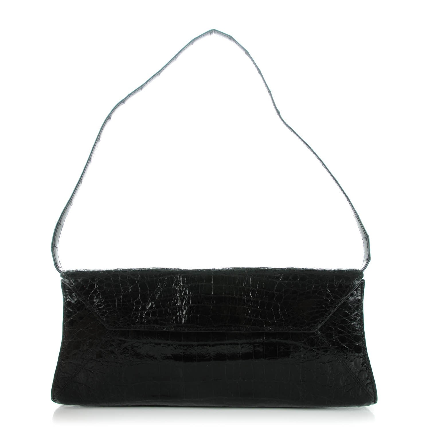 Nancy Gonzalez Crocodile Envelope Clutch Black 1 of 6