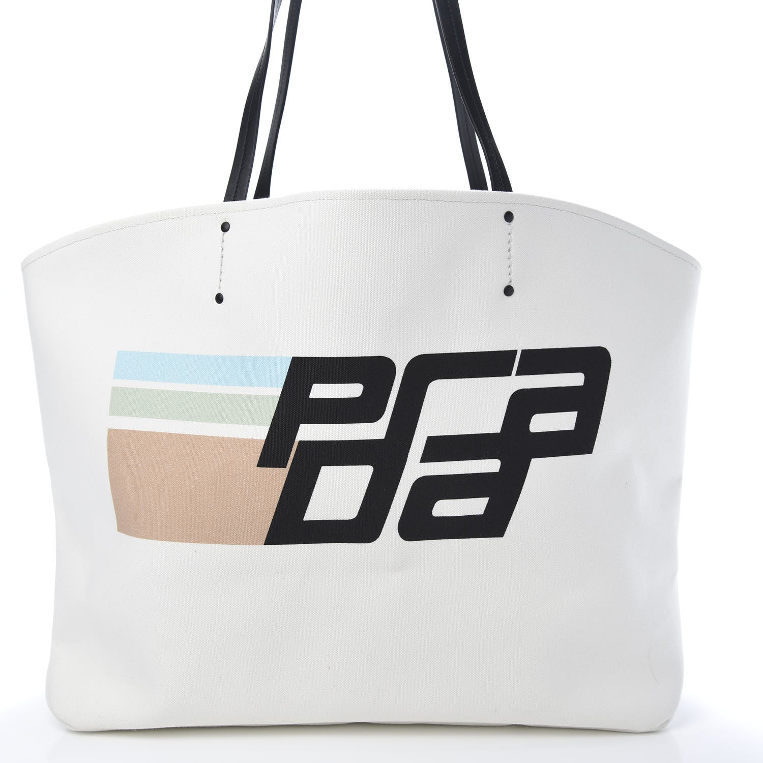 Prada Canvas Racing Logo Tote White 10 of 12