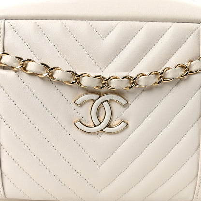 Chanel Calfskin Quilted Daily Chevron Camera Case White 8 of 10