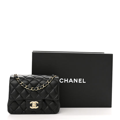 Chanel Lambskin Quilted Mini Square Flap Black 14 of 14