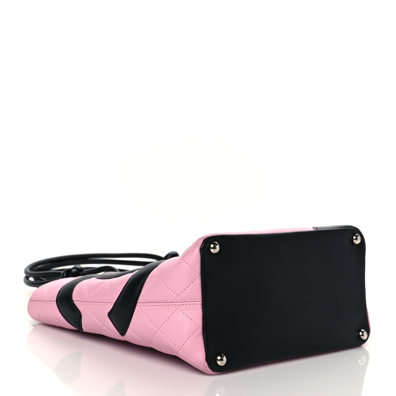 Chanel Calfskin Quilted Medium Cambon Tote Pink Black 4 of 10