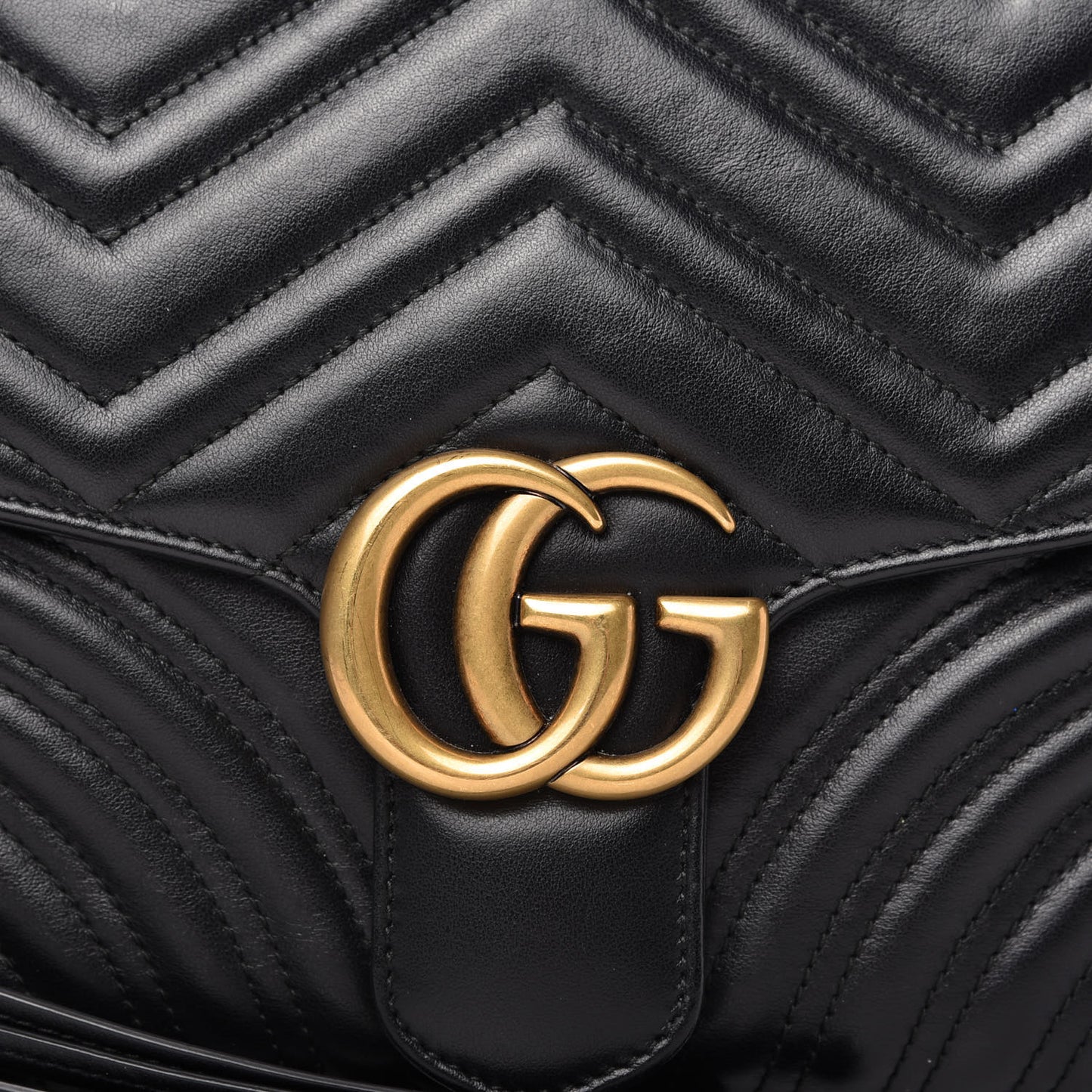 Calfskin Matelasse Sylvie Web Small GG Marmont Top Handle Shoulder Bag Black