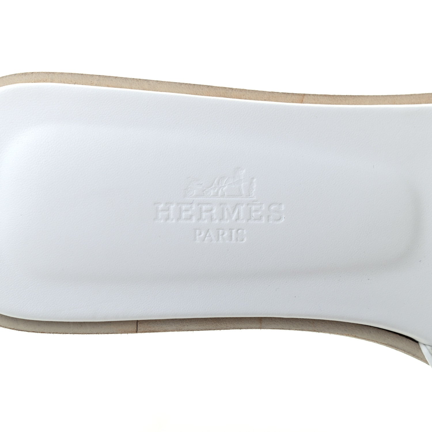 Hermes Calfskin Perforated Oran Sandals 36 White 7 of 9