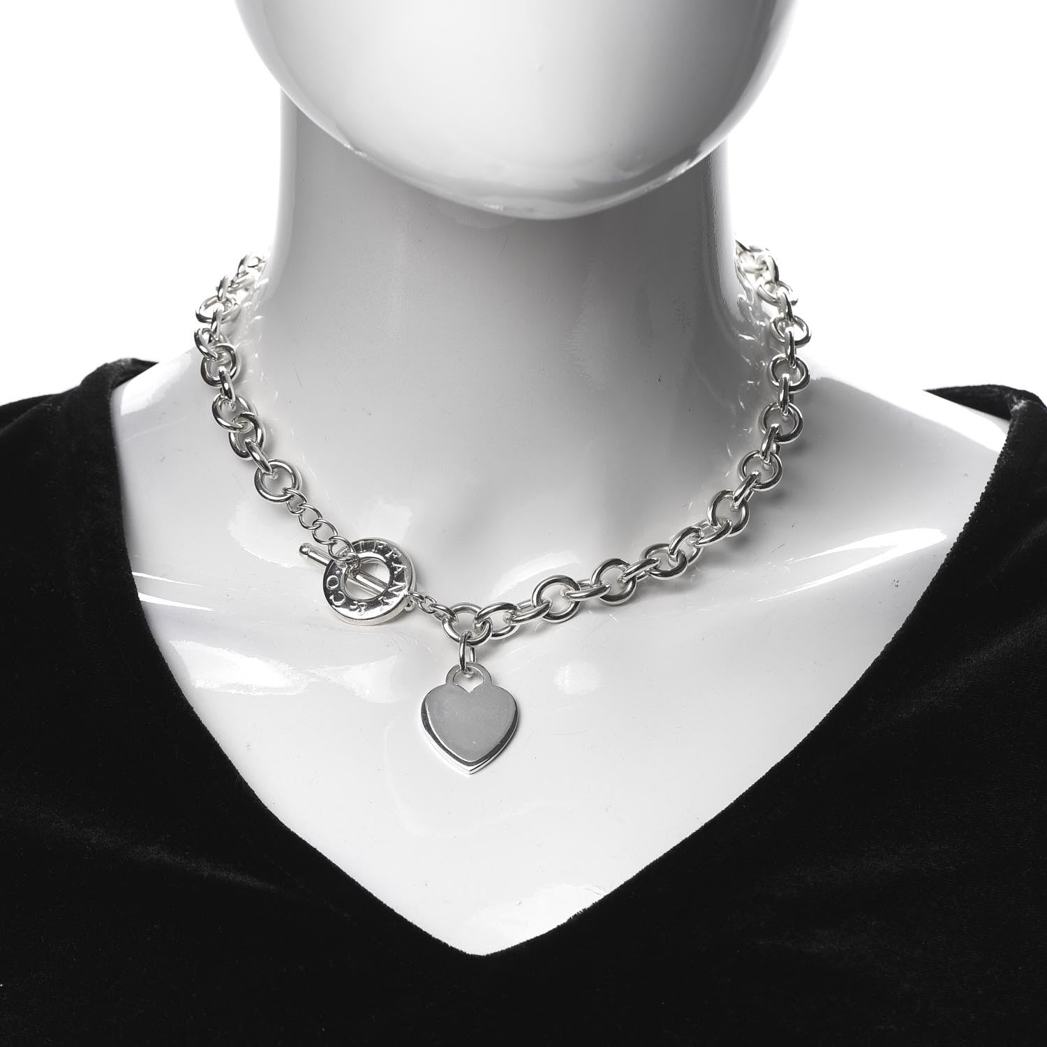 Tiffany Sterling Silver Heart Tag Toggle Necklace 2 of 5