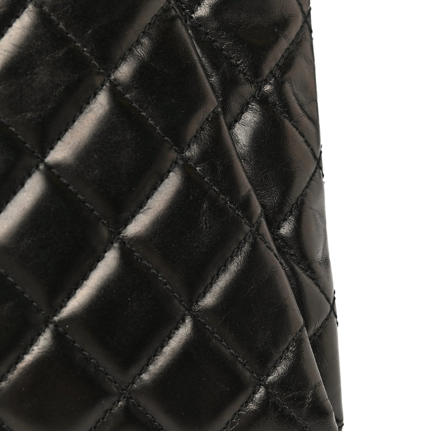 Chanel Aged Calfskin Quilted Zip Clutch Black 17 of 22