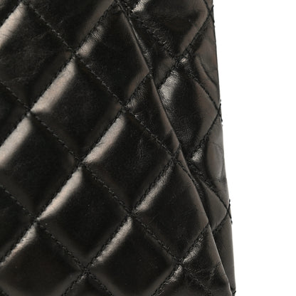 Chanel Aged Calfskin Quilted Zip Clutch Black 17 of 22
