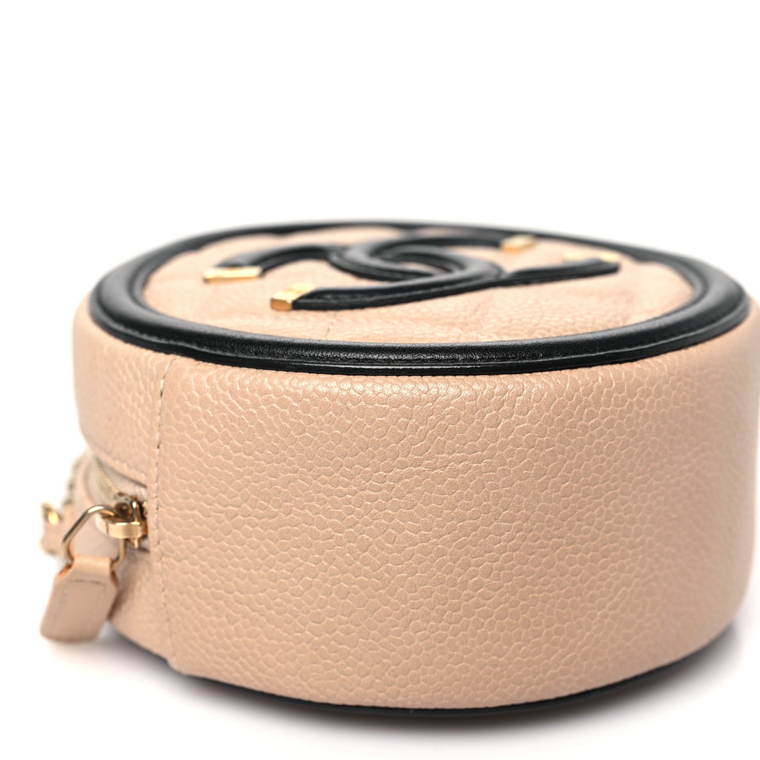 Chanel Caviar Quilted Round Filigree Crossbody Beige Black 9 of 11
