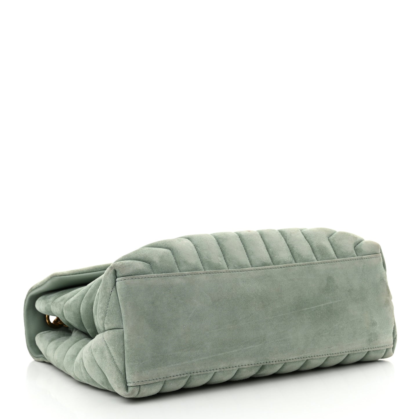 Suede Y Quilted Monogram Medium Loulou Chain Satchel Vert Opaline