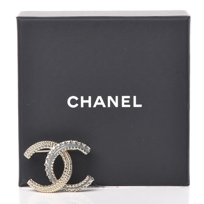 Chanel Enamel CC Brooch Gold Pearly White 5 of 5