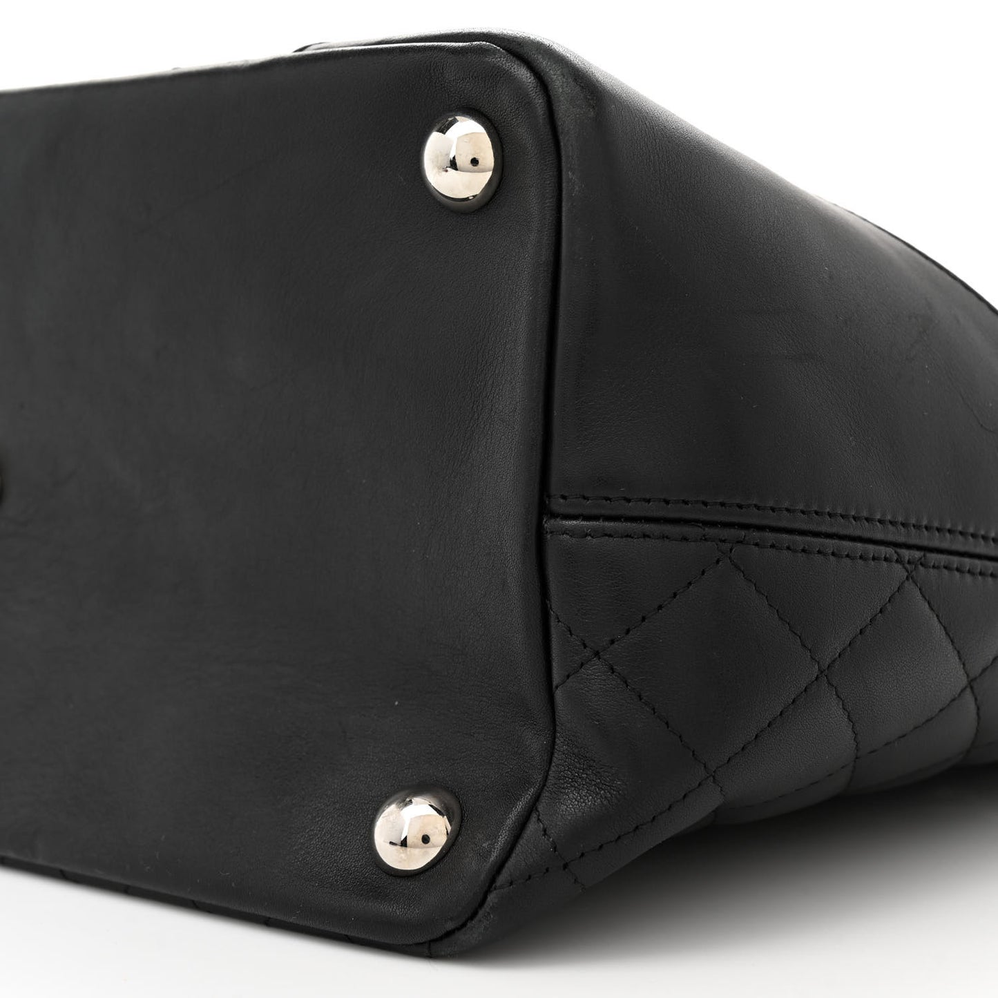 Calfskin Quilted Large Cambon Tote Black
