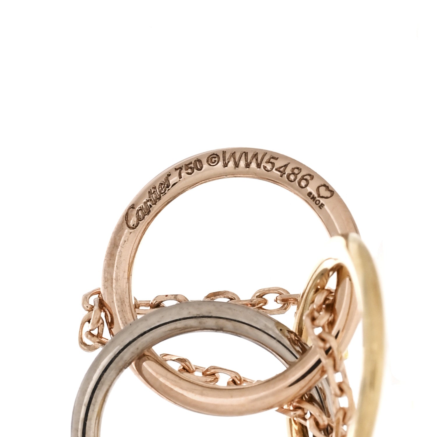 Cartier 18K Pink Yellow White Gold Diamond Small Trinity Drop Earrings 4 of 4