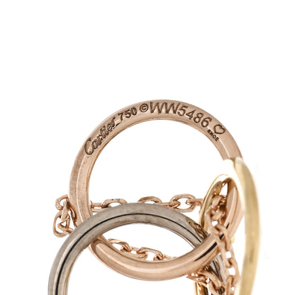 Cartier 18K Pink Yellow White Gold Diamond Small Trinity Drop Earrings 4 of 4