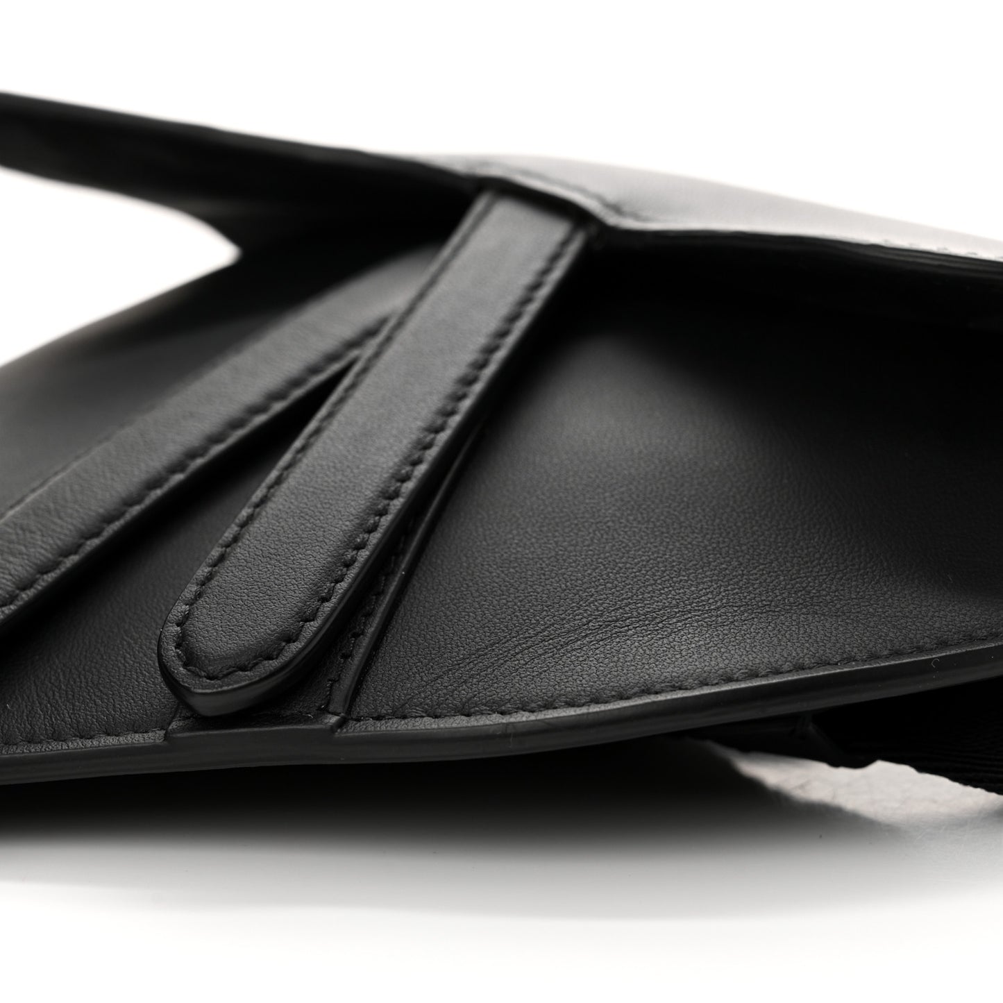 Ultra Matte Calfskin Saddle Belt Bag Black