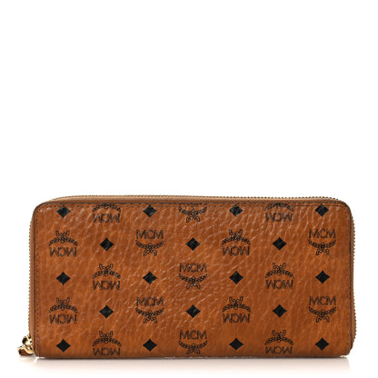 MCM Visetos Large Zip Around Wallet Cognac 1 of 14