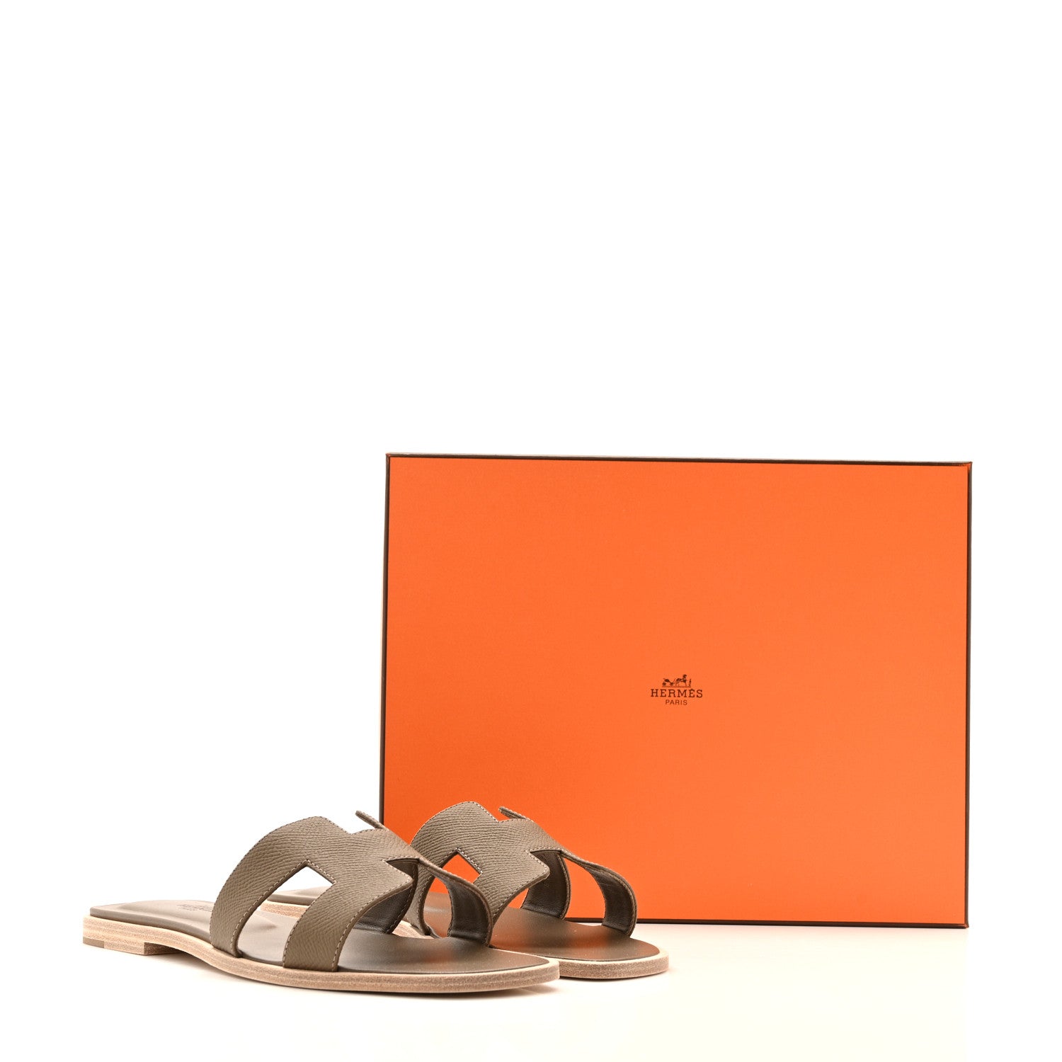 Hermes Epsom Oran Sandals 38 Etoupe 11 of 11