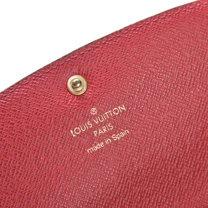 Louis Vuitton Damier Ebene Emilie Wallet Red 5 of 9
