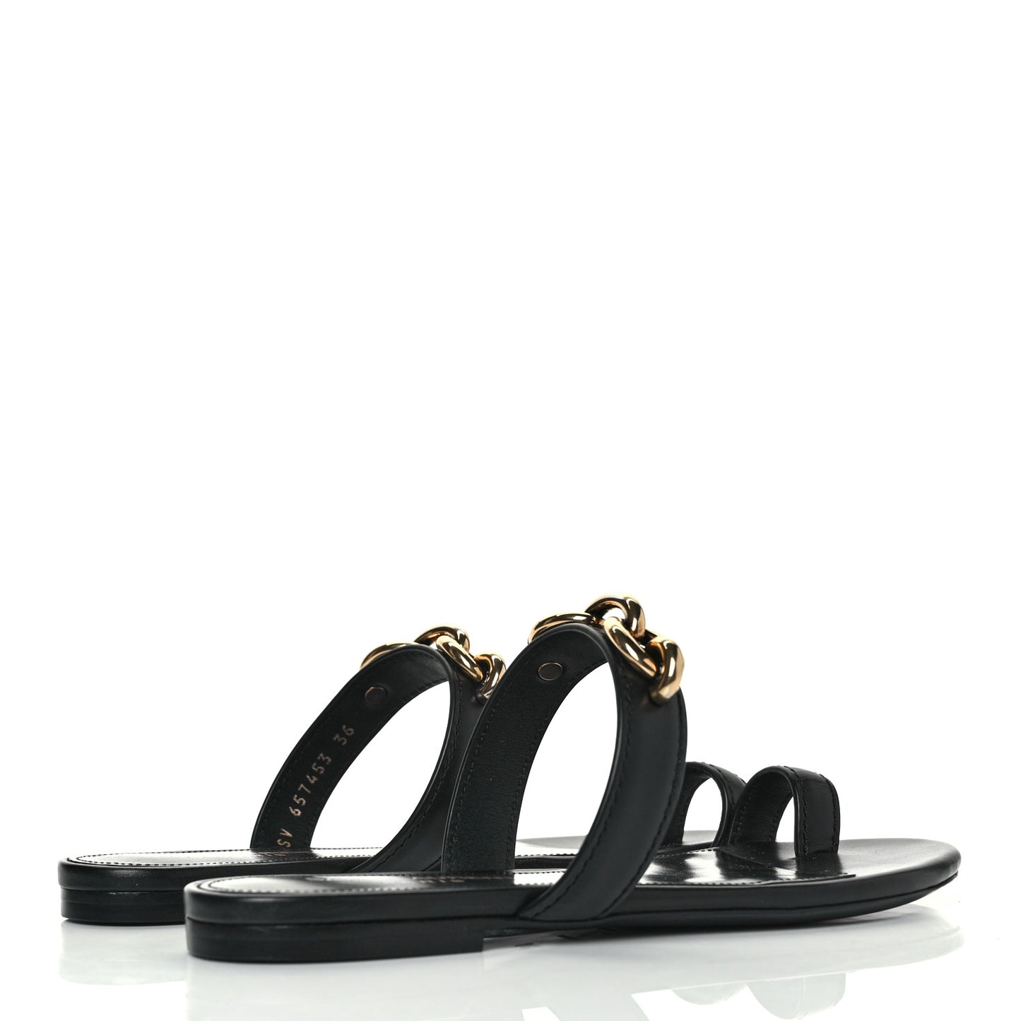 Calfskin Chain Jota Maillon Sandals 36 Black