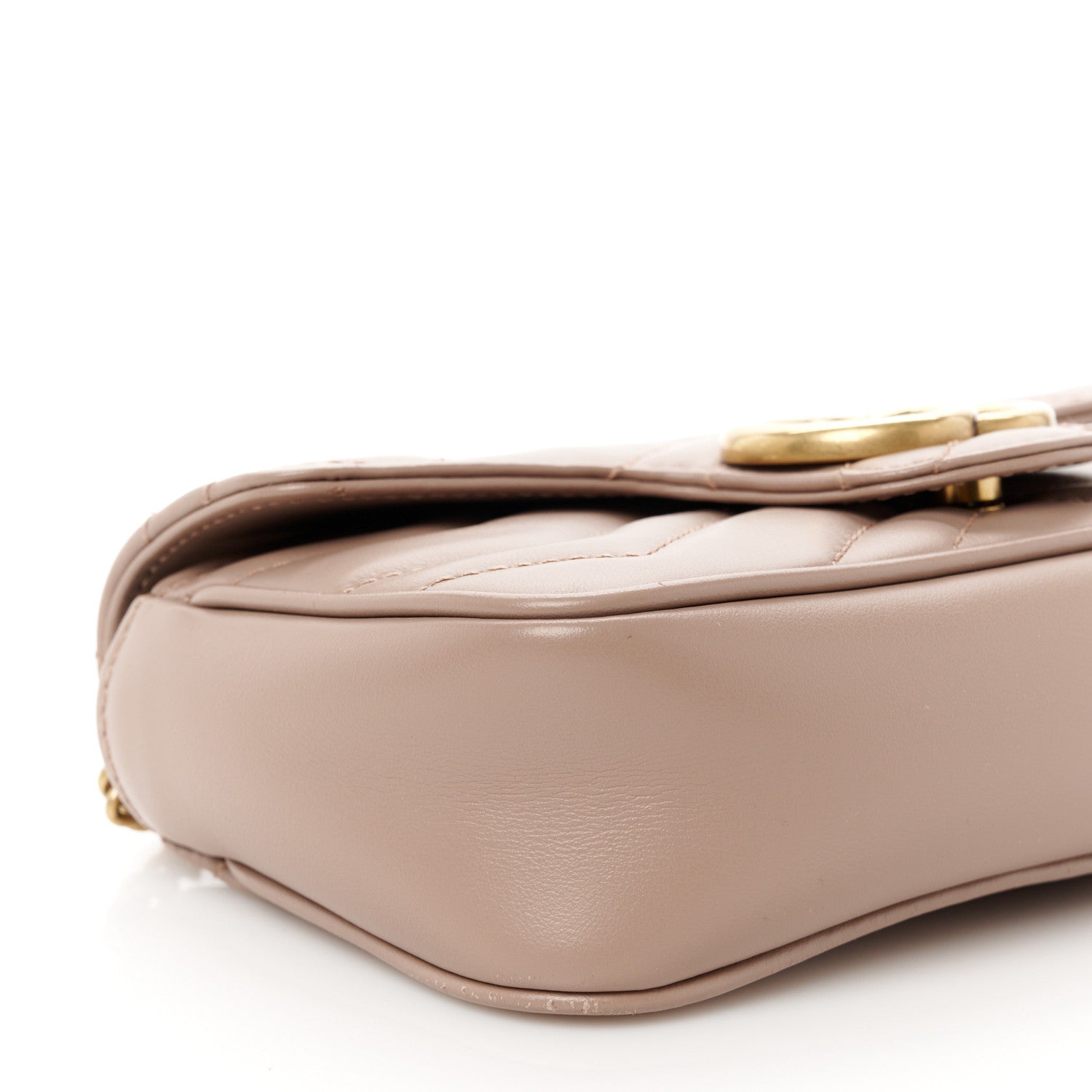 Gucci Calfskin Matelasse Super Mini GG Marmont Shoulder Bag Porcelain Rose 9 of 10