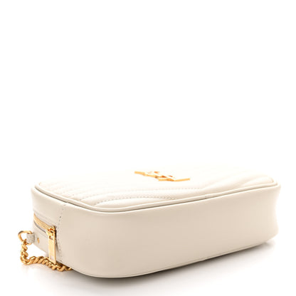Saint Laurent Calfskin Matelasse Monogram Mini Lou Camera Bag Crema Soft 4 of 13
