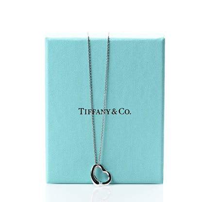 Tiffany Sterling Silver 16mm Elsa Peretti Open Heart Pendant Necklace 8 of 8