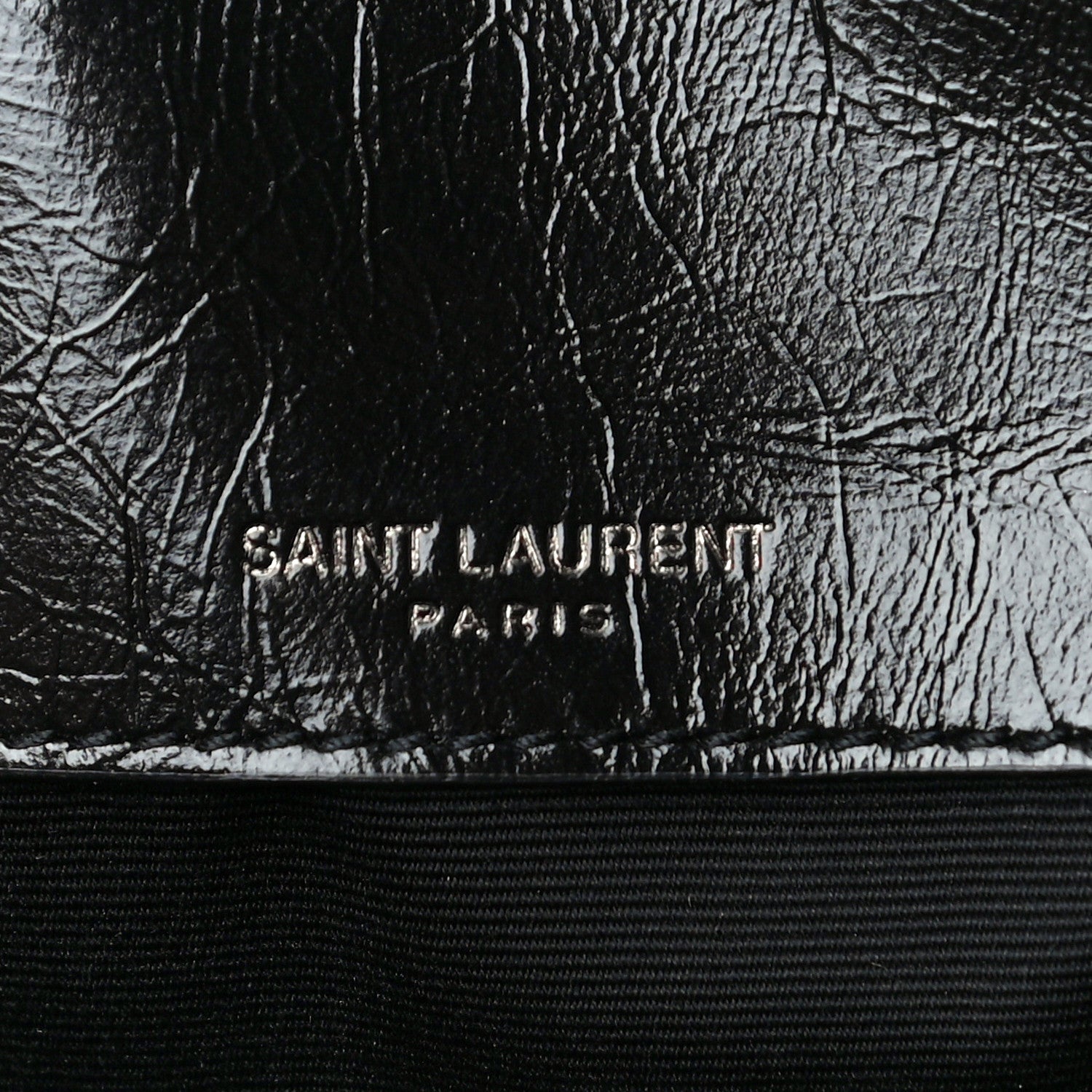 Saint Laurent Crinkled Calfskin Matelasse Monogram Baby Niki Chain Satchel Black 6 of 10