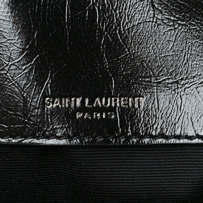 Saint Laurent Crinkled Calfskin Matelasse Monogram Baby Niki Chain Satchel Black 6 of 10