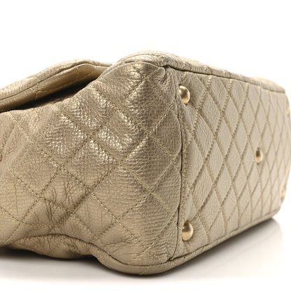 Chanel Metallic Calfskin Quilted Small XXL Travel Flap Bag Gold 9 of 10