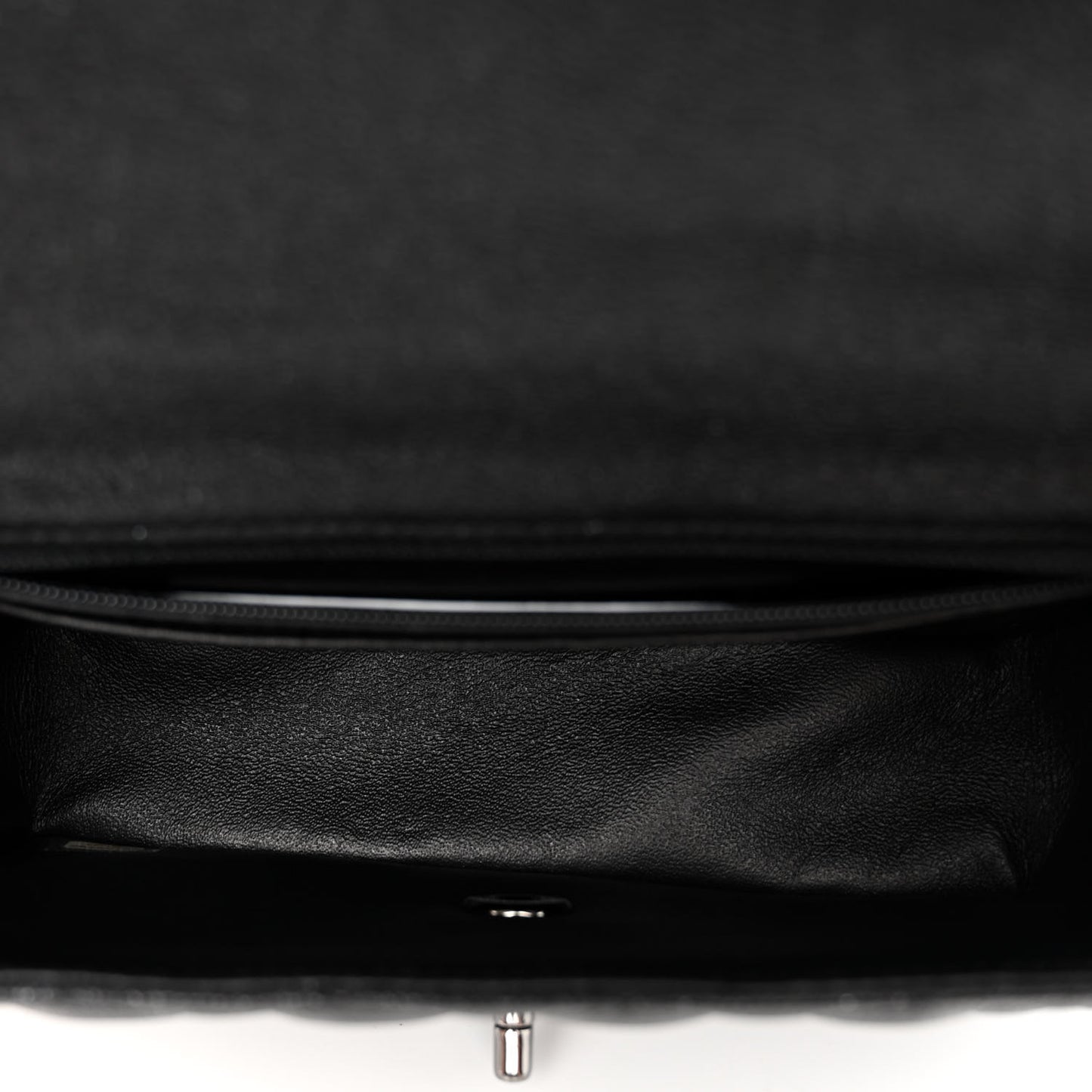 Iridescent Caviar Quilted Mini Rectangular Flap Black