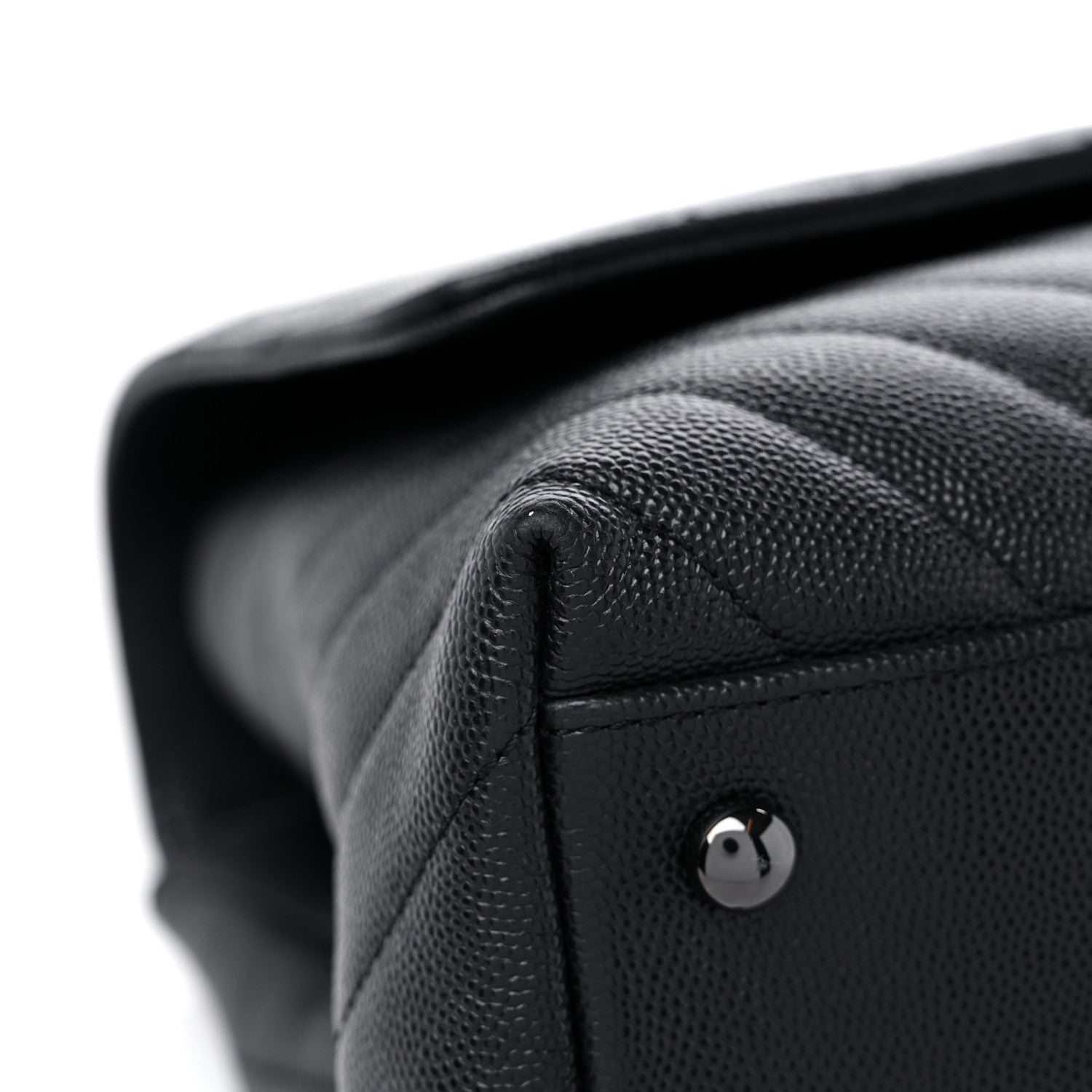 Chanel Caviar Chevron Quilted Small Coco Handle Flap So Black 8 of 13