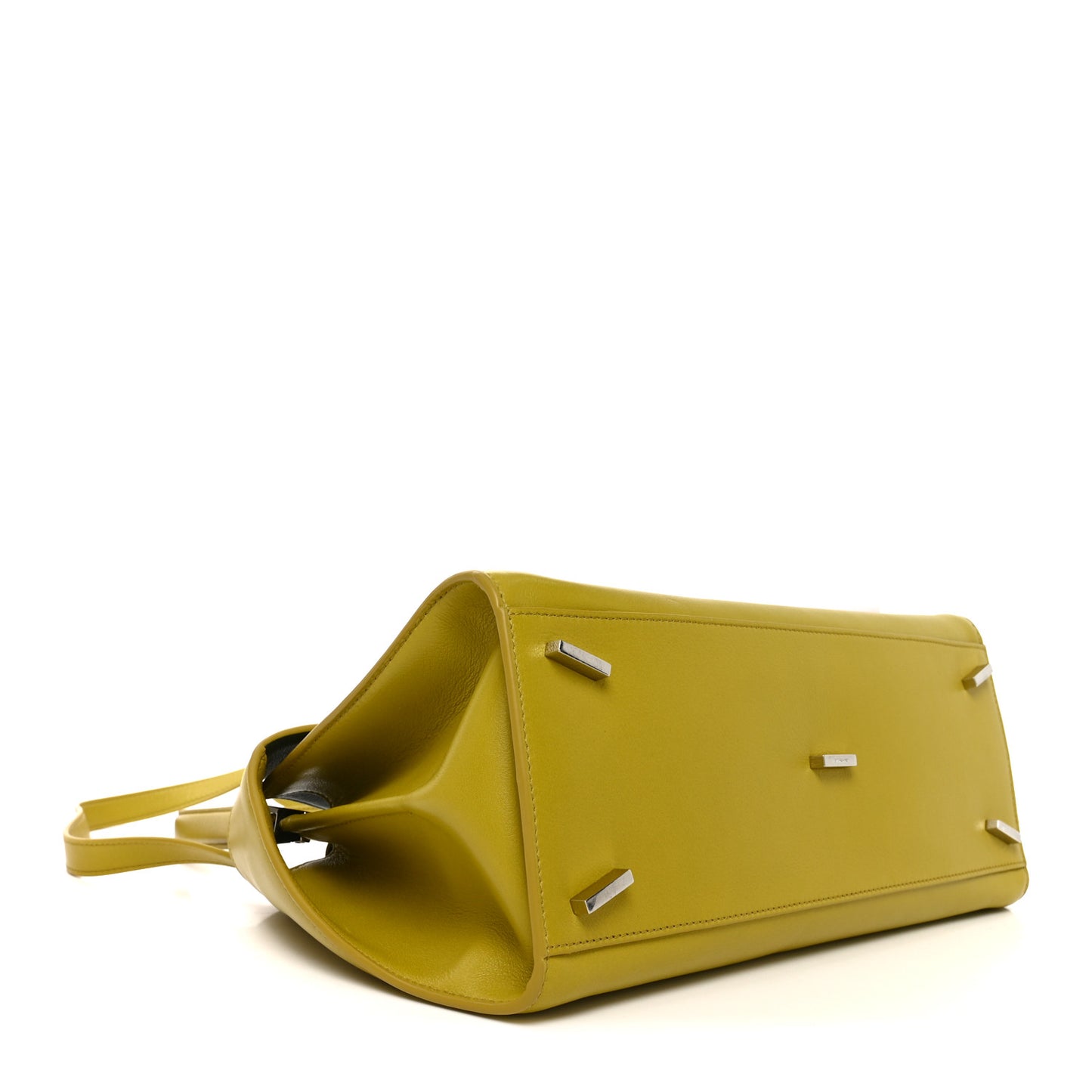 Calfskin Medium Hug Soft Shoulder Bag Lemon Moss Green