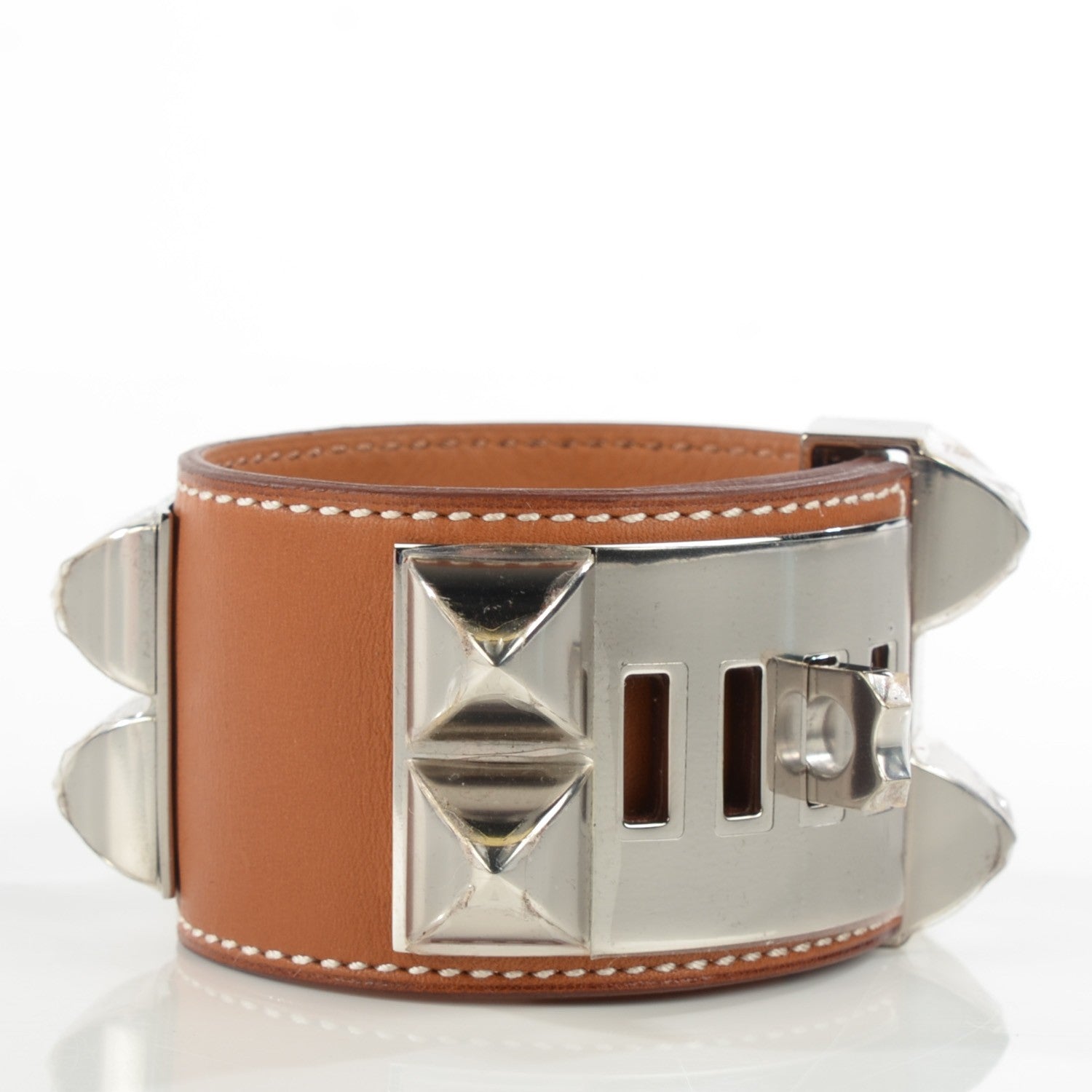 Hermes Barenia Collier De Chien CDC Bracelet S Fauve 3 of 7