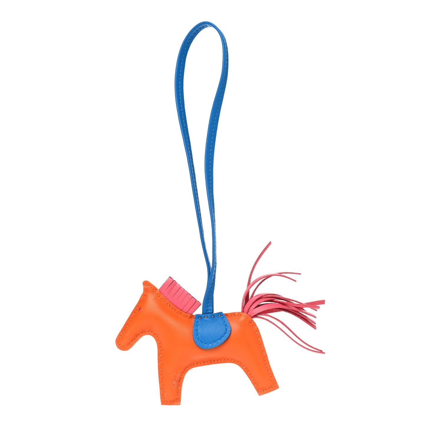 Milo Lambskin Grigri Rodeo Horse Bag Charm PM Orange Bleu Zanzibar Rose Azalee