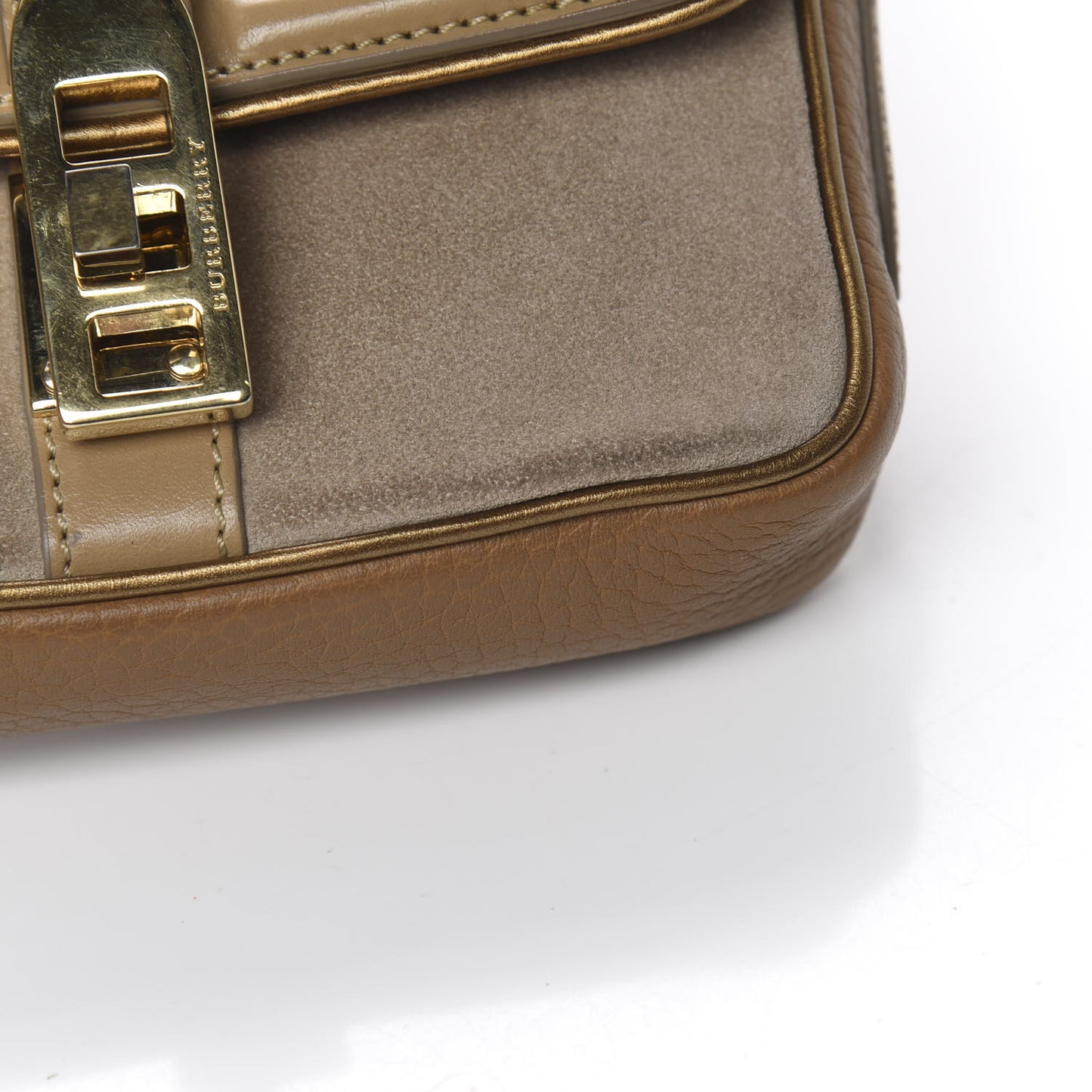 Metallic Grainy Calfskin Suede Mini Berkeley Crossbody Dark Caper