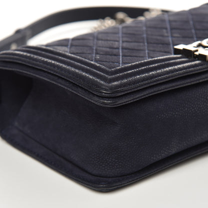 Chanel Iridescent Caviar Quilted Medium Boy Flap Navy 8 of 17